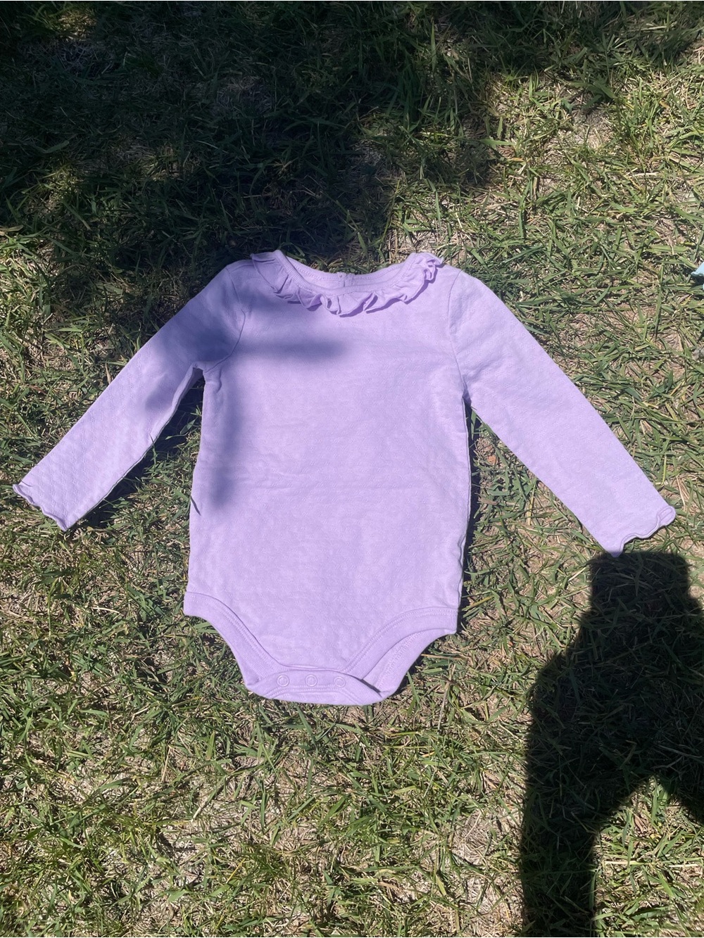 Soft Lavender Long-Sleeve Baby One-Piece Romper